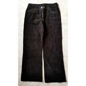 HOST PICK Point zero faux suede straight leg pants brown